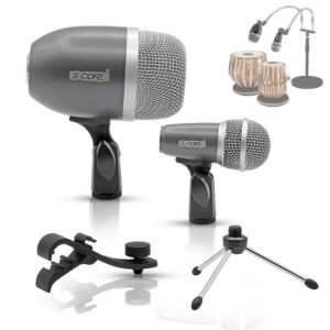 5 Core Tabla Mic Indian Instrument Microphone Set for Bayan Dayan Dholak Mic for Studio Stage Temple
